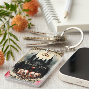Gothic Moon –Eternal Love Beneath the Midnight Sky Keychain