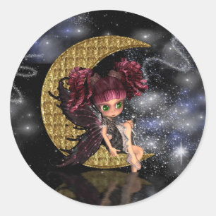 gothic moon fairy stickers cute fairy