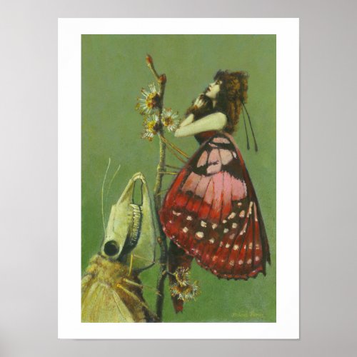 Gothic Moth Lady Poster