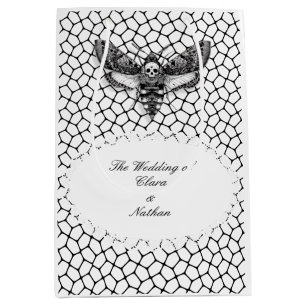 Gothic Moth Skull Wedding – Dark Elegant Medium Gift Bag