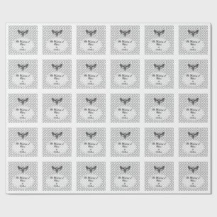 Gothic Moth Skull Wedding – Dark Elegant Wrapping Paper