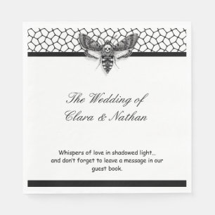 Gothic Moth Skull Wedding Program – Dark Elegant  Napkins