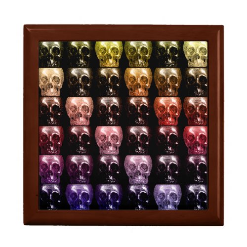 Gothic Multicolor Skulls Collage Halloween Decor Gift Box