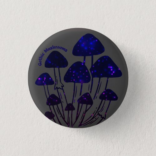Gothic Mushrooms Button