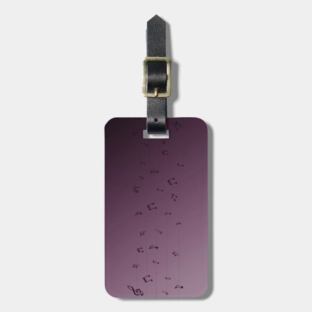 Gothic Musical Notes Luggage Tag (Front Vertical)