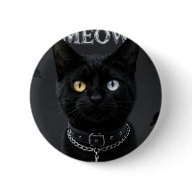 Gothic Mystic: Black Cat with Heterochromia Eyes &