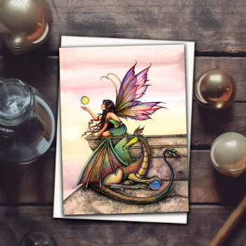 Gothic Mystic Fairy Dragon Card By Molly Harrison by robmolily at Zazzle