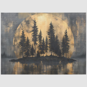 Gothic Mystic Pine Moonlight Night Decoupage Tissue Paper