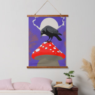 Gothic Mystic Raven Hanging Tapestry