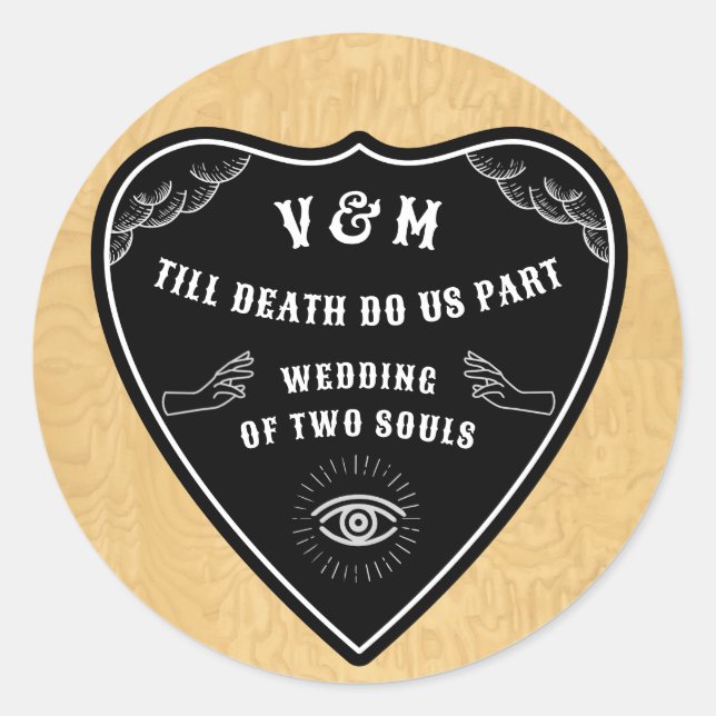 Gothic Mystical Spirit Board Halloween Planchette Classic Round Sticker (Front)