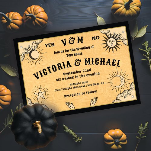 Gothic Mystical Spirit Board Halloween Wedding Invitation