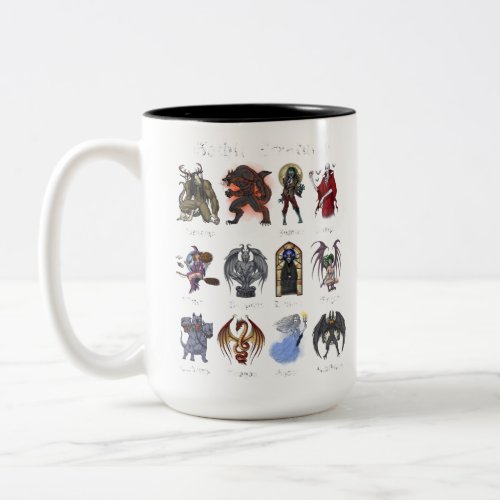 Gothic Mythical Creatures Two_Tone Coffee Mug