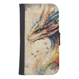 Gothic Mythological Medieval Fantasy Dragon Galaxy S4 Wallet Case