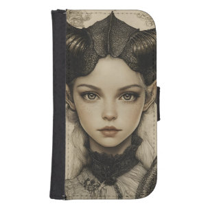 Gothic Mythological Medieval Nymph Fantasy Dragon  Galaxy S4 Wallet Case