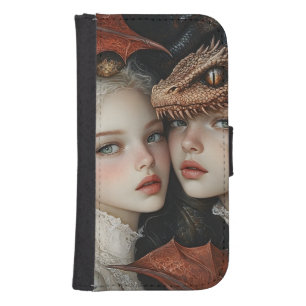Gothic Mythological Medieval Nymph Fantasy Dragon Galaxy S4 Wallet Case