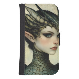 Gothic Mythological Medieval Nymph Fantasy Dragon Galaxy S4 Wallet Case