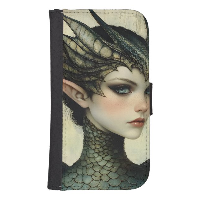 Gothic Mythological Medieval Nymph Fantasy Dragon  Samsung Galaxy Wallet Case (Front)
