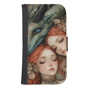 Gothic Mythological Medieval Nymph Fantasy Dragon  Galaxy S4 Wallet Case