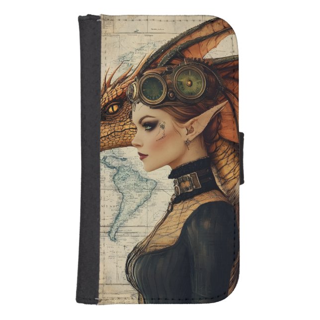 Gothic Mythological Medieval Nymph Fantasy Dragon  Samsung Galaxy Wallet Case (Front)