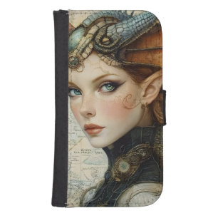 Gothic Mythological Medieval Nymph Fantasy Dragon  Galaxy S4 Wallet Case
