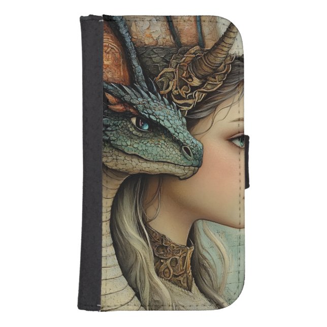 Gothic Mythological Medieval Nymph Fantasy Dragon  Samsung Galaxy Wallet Case (Front)