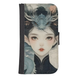 Gothic Mythological Medieval Nymph Fantasy Dragon  Galaxy S4 Wallet Case