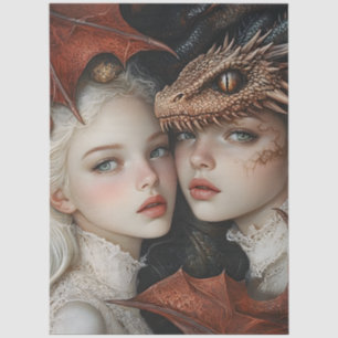 Gothic Mythological Nymph Fantasy Dragon Tissue Paper