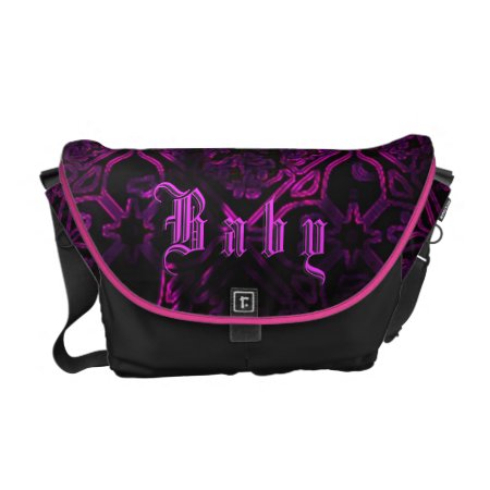 Gothic Neon Purple Baby Girl Custom Diaper Bag