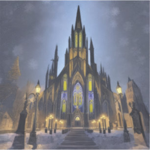 Gothic Night Cathedral Sticker