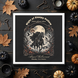 Gothic Night Headless Horseman Full Moon Macabre Napkins