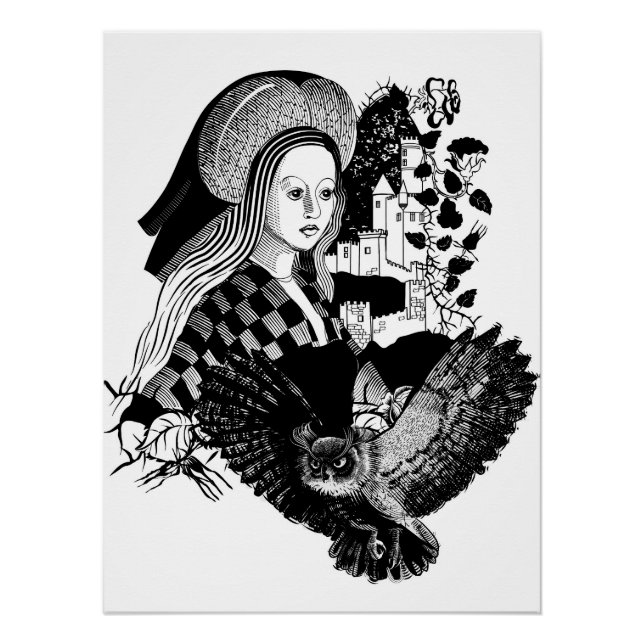 Gothic Night Owl and woman Poster (Front)