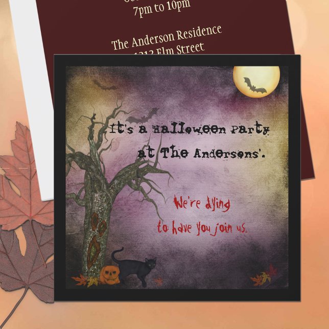 Gothic Night Sky Halloween Invitation (Creator Uploaded)