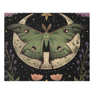 Gothic night sky illustration Faux Canvas Print