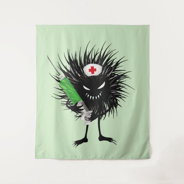 Gothic Nurse Funny Evil Creature Character Tapestry (Front)