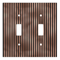 Gothic Nursery Black & Rose Gold Striped  Light Switch Cover