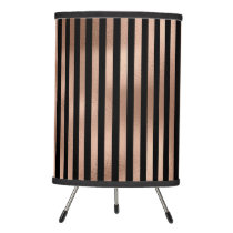 Gothic Nursery Black & Rose Gold Striped  Tripod Lamp