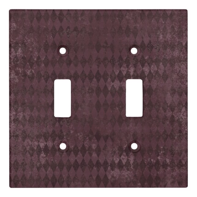 Gothic Nursery Distressed Purple Harlequin  Light Switch Cover (Front)