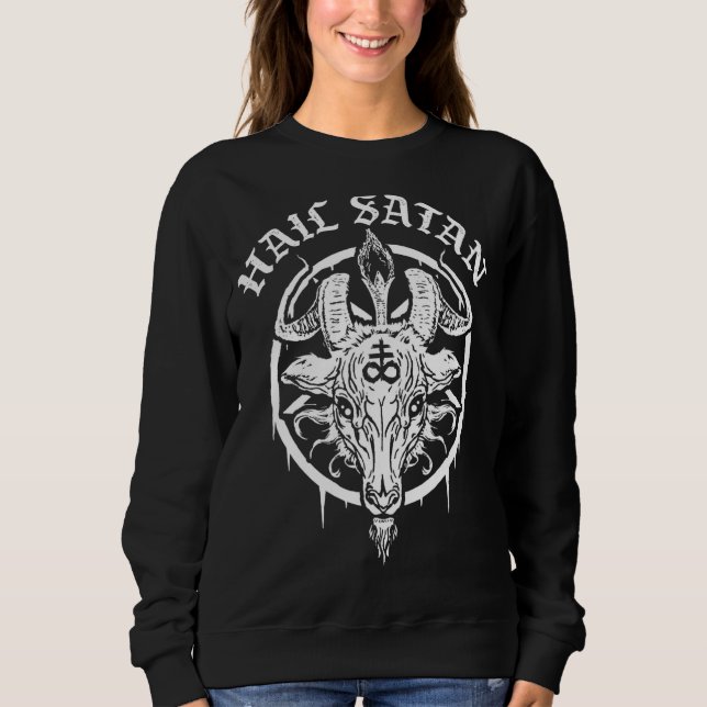 Gothic Occult Pentagram Leviathan Cross Baphomet H Sweatshirt (Front)