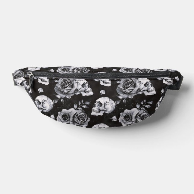 Gothic Occult Skull and Roses Fanny Pack (Lay Down)