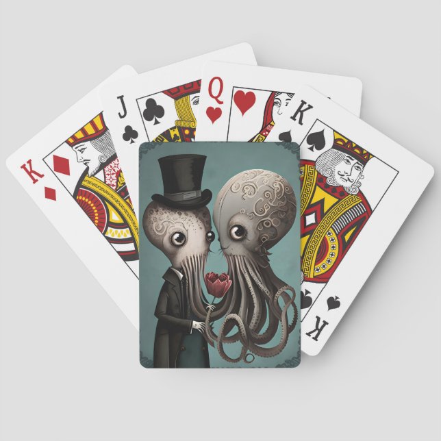 Gothic Octopus Couple Poker Cards (Back)