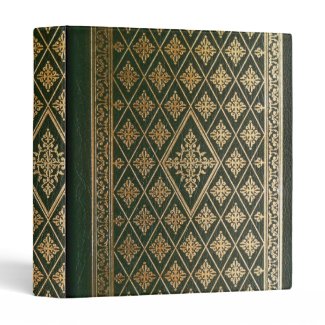 Gothic Old Green Leather Book Vinyl Binder