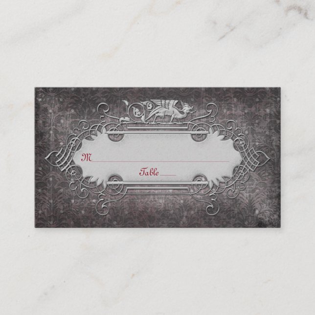 Gothic or Medieval Wedding Place Cards (Front)