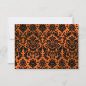 Gothic Orange and Black Damask RSVP Card (Back)