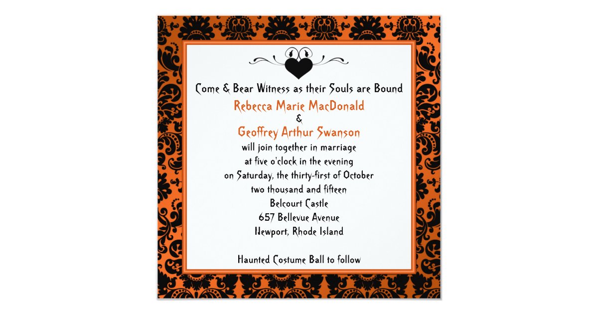 Black And Orange Wedding Invitations 10