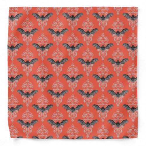 Gothic orange black bats pattern  bandana