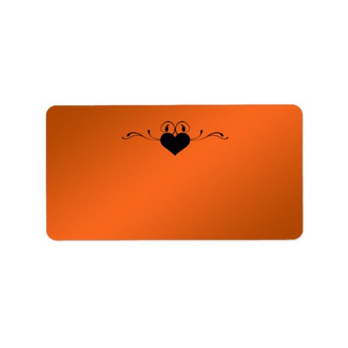 Gothic Orange Black Heart Address Label _ Blank