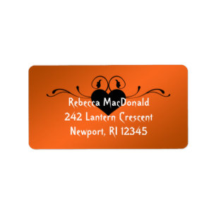 Gothic Orange, Black Return Address Label
