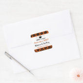 Gothic Orange, Black Scroll Heart Wedding Sticker (Envelope)