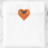 Gothic Orange, Black Winged Heart Wedding Sticker (Bag)