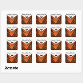Gothic Orange, Black Winged Heart Wedding Sticker (Sheet)